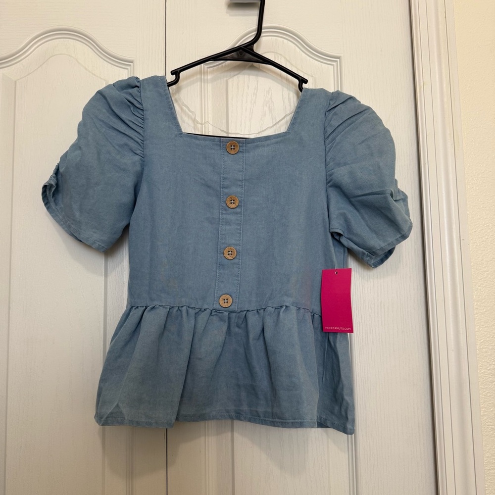NWT Blue Button-Up Kids Top